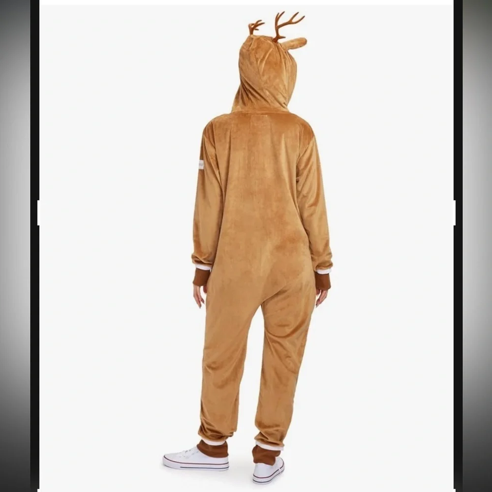 Reindeer Rudolph antler Onesie jumpsuit Christmas Holiday costume Holiday